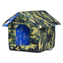 Winter Dog Warm House Outdoor Pet House Waterproof Thickened Cat Nest Tent Cabin With Removable Transparent Curtain 2024 - buy cheap