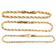 Anyyo (peça única) pulseira de corrente torcida para mulheres/homens, pulseiras de joia dourada, melhores presentes da moda #009616 2024 - compre barato