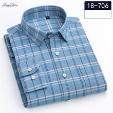 2021 New Men Shirt 100% Cotton High Quality Long Sleeve Casual Business Slim Fit Plaid Fashion Branded Clothes Spring SH024 2024 - buy cheap