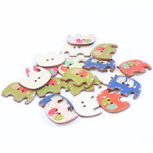 Natural Wooden Elephant Buttons For Clothing Handmade Letter Sewing Buttons Scrapbooking Crafts DIY 20PCs 23x30mm 2024 - buy cheap