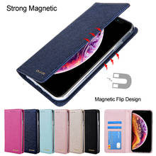 For iPhone 11 Case Silk Leather Glitter Magnetic Flip Wallet Cover For iPhone 11 Pro Max 6S 7 8 Plus X XS Max XR Case Card Slots 2024 - buy cheap
