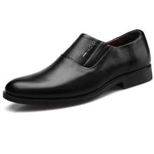 Homens sapatos de negócios apontou toe sapatos de couro de alta qualidade escritório formal confortável mocassins tamanho grande calçados masculinos 2024 - compre barato