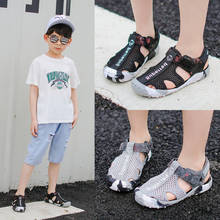 Children's sandals Toe protection Barefoot Sandals Mesh Breathable Beach Shoes Boys Sandals Casual Summer Baby Sandals 2024 - buy cheap