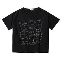 Физика Математика укороченный Топ для женщин Новинка Повседневная забавная короткая женская хлопчатобумажная рубашка Теория большого взрыва Geek корейский стиль Женская одежда 2024 - купить недорого