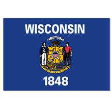 Флаг штата Висконсин, флаг штата WI 3x5 футов, баннер 100D 150x90 см, полиэстер, латунные люверсы, индивидуальный флаг 2024 - купить недорого