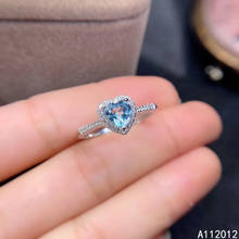 Kjjeaxcmy jóias finas natural azul topázio 925 prata esterlina adorável novo anel de pedra preciosa suporte teste com caixa 2024 - compre barato