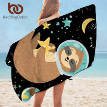 BeddingOutlet Sloth Bath Towel Cartoon Animal Summer Beach Towel Planet Stars Sunblock Wrap Blanket Universe Outer Space Toalla 2024 - buy cheap