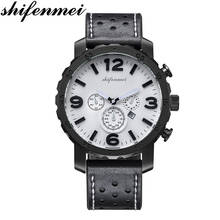 Часы Shifenmei мужские 2020, военные кварцевые часы, мужские часы, роскошные спортивные наручные часы ведущей марки с кожаным ремешком, мужские часы 1068 2024 - купить недорого