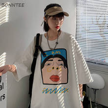 Loose T-shirts Women Half Sleeve Basic Tees Funny Printed BF Couples Fiends-style Korean High Street Leisure Popular Tops Female 2024 - buy cheap