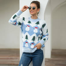 Suéter feminino de malha com rena, pulôver de outono e natal grosso para mulheres mmy005b 2024 - compre barato