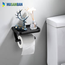 Musamban suporte de papel higiênico de aço inoxidável, suporte de parede para papel higiênico, prateleira para rolo de toalha, conjunto de acessórios para banheiro 2024 - compre barato