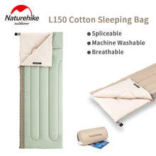 Naturehike bolsa de dormir l150 de algodão, bolsa de envelope único emendada, saco de dormir ao ar livre, acampamento, mantenha o calor respirável e preguiçoso 2024 - compre barato