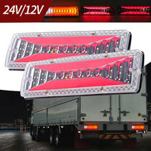 Luz de led para seta e traseira de caminhão, 2 peças, 12v, dinâmica, luz de freio, lâmpada de sinal reverso para caminhões, trailers e barracas 2024 - compre barato