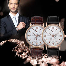 Высокое качество Мужские часы Модные Ретро дизайн кожаный ремешок часы Аналоговые Кварцевые Наручные новые часы подарок часы Relogio Masculino @ 50 2024 - купить недорого
