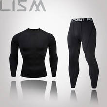 Masculino conjunto de compressão mma manga longa camisa calças apertadas roupas de fitness musculação crânio topo rashguard esporte terno 2024 - compre barato