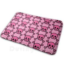 Pink Skull And Crossbones Emo Girl Soft Non-Slip Mat Rug Carpet Cushion Pink Punk Rock Emo Skull Skulls Pattern Cute 2024 - buy cheap