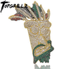 Ожерелье с подвеской Iced Out UKA, Мужская/Женская микро-подвеска в стиле хип-хоп золотого/серебряного цвета, блестящие брелоки, украшения, подарки 2024 - купить недорого
