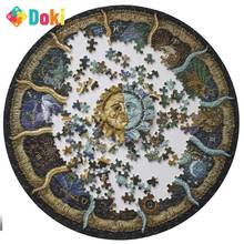 Doki-rompecabezas de foto geométrica redonda del zodiaco chino para adultos y niños, juguete educativo artesanal, regalo de papel, 1000 piezas, 2021 2024 - compra barato