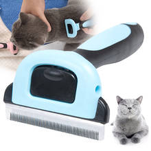 Escova para remoção de pelos de pets, pente de dupla face inoxidável para animais de estimação, cães, gatos 2024 - compre barato