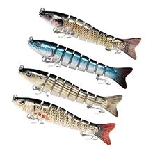 13.5cm artificial plástico redondo cauda isca 8 segmentos multi articulado isca de pesca com ganchos flutuante biônico minnow duro isca 2024 - compre barato