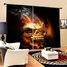 Sugar Skull Polyester Window Curtains Gothic Bedroom Curtains for Livingroom 2 Panels Blackout Curtains with Hooks 2024 - buy cheap