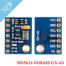 Sensor de pressão atmosférica ms5611 gy 63, eletrônico com placa diy para arduino iic spi 24bit ad pcb 2024 - compre barato