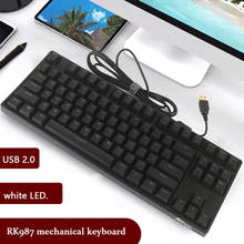Rk987 tkl preto 87 teclas teclado mecânico cereja mx marrom azul switches teclado de jogos branco led backlit nkro teclado 2024 - compre barato