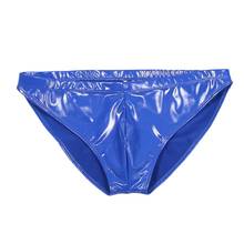 Men PVC Faux Leather Sexy Brief Colloid Imitation Latex Glossy U Convex Pouch Mens Shiny Latex Briefs Tight Waterproof Underwear 2024 - buy cheap