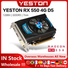 Yeston-tarjeta gráfica RX 550 RX550, 4G, D5, Radeon, tarjeta de vídeo para ordenador, PC, 4GB, GDDR5, 128Bit, 6000MHz, DP1.4HDR + HD2.0b + DVI-D + DP 2024 - compra barato