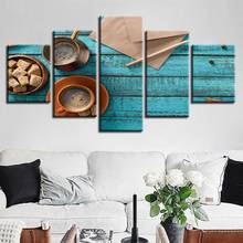 Restaurant Style Poster Kids Room Home Decor Modern Coffee Coffee Beans 5 Set Modular Picture Prints Painting Wall Art Canvas 2024 - buy cheap