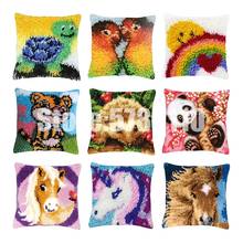 Animals Series Latch Hook Rug Kits 3D Segment Embroidery Pillow Wool Cross Stitch Carpet Embroidery DIY Latch Hook Pillow Decor 2024 - buy cheap