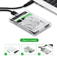 Unidad de disco duro SSD de 2,5 pulgadas, USB 3,0, USB 3,1, tipo C, caja de disco duro SATA, carcasa transparente de disco duro externo HDD 2024 - compra barato