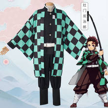 Fantasia de anime demon slayer, conjunto de roupas para cosplay de kamado tanjiro, 2020 2024 - compre barato