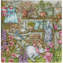 Rabbit garden patterns counted 11CT 14CT 18CT Cross Stitch Sets DIY Wholesale Cross-stitch Kits Embroidery Needlework 2024 - buy cheap
