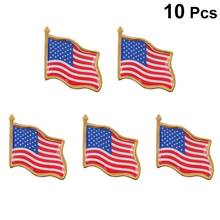10PCS American Flag Lapel Pin United States USA Hat Bag Clothes Collar Pin Badge Jewelry Gift Mini Brooch for Clothes Bag Decor 2024 - buy cheap