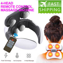4D Intelligent Neck Shoulder Magnetic Massager Electric Pulse Heated Fatigue Pain Relief Relax Cervical Infrared Massage Device 2024 - buy cheap