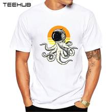 TEEHUB-Camiseta de manga corta con diseño de pulpo y astronauta para hombre, ropa Hipster, moderna, nueva 2024 - compra barato