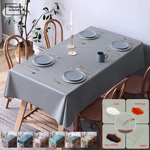 Juego de manteles de mesa de color liso, cubierta de mesa gris, paño de aceite para mesa de comedor de PVC, mantel impermeable para mesa 2024 - compra barato