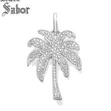 Pendant Palm Tree silver color White Zirconia For Women Gift Key Chains Jewelry Pendant Fit Link Necklace thomas 2024 - buy cheap