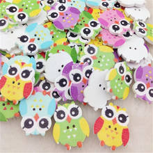 50pcs Wood Sewing Button Scrapbooking Owl Mixed Two Holes 25x21mm WB216 2024 - buy cheap