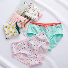 4Pcs/lot Panties Women Underwear Briefs Breathable Underpants Girls Soft Panty waist size girls briefs T811-4-6 2024 - buy cheap