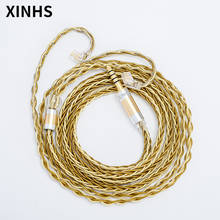 XINHS Headphone Wire 8 Single Crystal Core Copper Plated Gold MMCX/2 PIN/QDC/TFZ Earphone Upgrade Cable 2024 - buy cheap