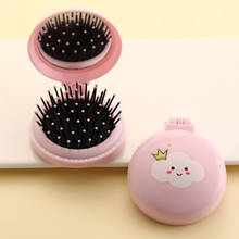 Massage Folding Mirror with Comb Portable Pocket Small Travel Girl Hair Brush with Mirror Styling Tools Mini Pocket Mirror Cute 2024 - buy cheap