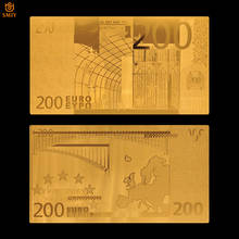 Gran oferta, billetes de banco europeo chapados en oro de 200 euros, billetes de papel con decoración de hogar 2024 - compra barato
