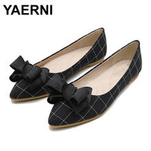 YAERNI-zapatos planos de Ballet Oxford para mujer, mocasines con lazo, color negro y gris, talla grande 33-43 2024 - compra barato
