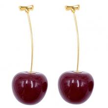 1 Pair Women Sweet Cherry Fruit Pendent Earrings Studs Jewelry Accessories Gift Fruit Pendent Earrings Studs Jewelry Accessories 2024 - buy cheap