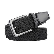 Cinturón tejido elástico para mujer, cinturón informal de 8 colores, Unisex, de lona, para modelado de Vaqueros 2024 - compra barato