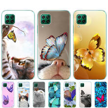 silicon phone cover case for huawei p40 lite E p40 pro cover for huawei Y7P Y6S Y9S NOVA 5T Butterfly Stand On The Cat Nose 2024 - buy cheap