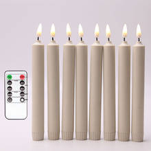 Paquete de 4 velas cónicas LED decorativas parpadeantes amarillas con control remoto, velas sin llama con forma de bala de mecha negra de 10 pulgadas 2024 - compra barato