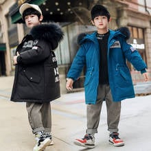 Winter Jacket for Boys White Duck Down -30 Degrees Fur Hooded Children Thick Warm Coat 4-13 Years Kids Teenage Outerwear Parka 2024 - buy cheap